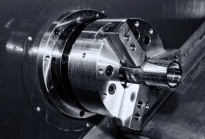 CNC Lathe turning a part